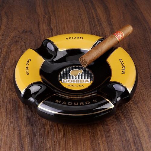 古巴雪茄烟灰缸大口径陶瓷欧式客厅多口径烟槽烟灰缸高希霸大灰缸