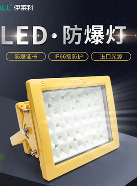 伊莱科LED防爆灯100W投射灯工业防爆灯工厂加油站仓库化工工程灯