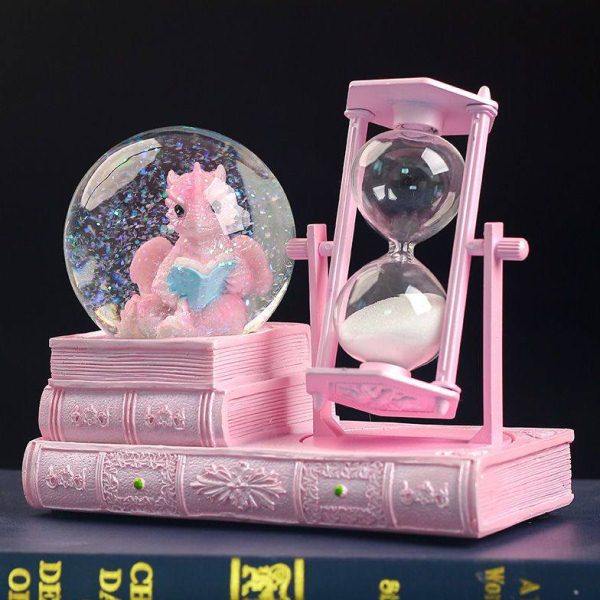 创意彩灯生日礼物粉色水晶球计时沙漏摆件送老师同学同事闺蜜朋友