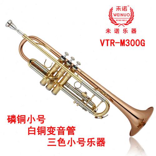 未诺 学生乐队小号乐器初学者降b调专业演奏铜管乐器VTR-M300磷铜