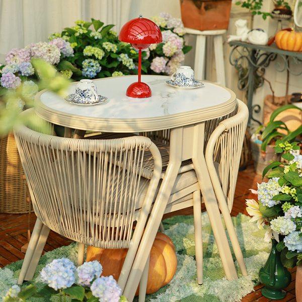 阳台椅小户型看书喝茶休闲椅子北欧奶油风茶桌椅庭院花园户外桌椅,住宅家具,阳台椅,淘宝优惠券,粉丝福利购,淘宝优惠卷