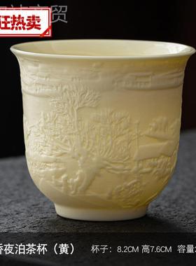 化紫脂玉白羊瓷功夫品茗茶杯主德人OTQ杯心经单杯陶瓷砂茶碗大号