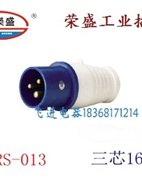 荣盛CEIRSIEC工业防水插头RS-013 航空插头 3芯16A 220V 公头