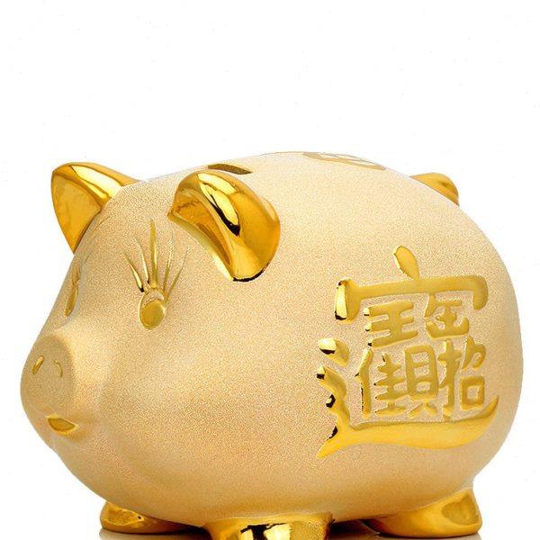 陶瓷超大号小号招财金猪存钱罐创意摆件儿童可取和只进不出储蓄罐
