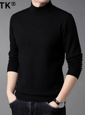 鄂尔多斯市100羊绒衫男加厚半高领2025秋冬新款中年男士打底毛衣