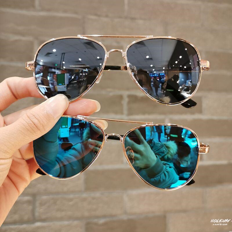 儿童黑色墨镜男孩小童宝宝飞行太阳镜男童潮防紫外线不伤眼睛男宝