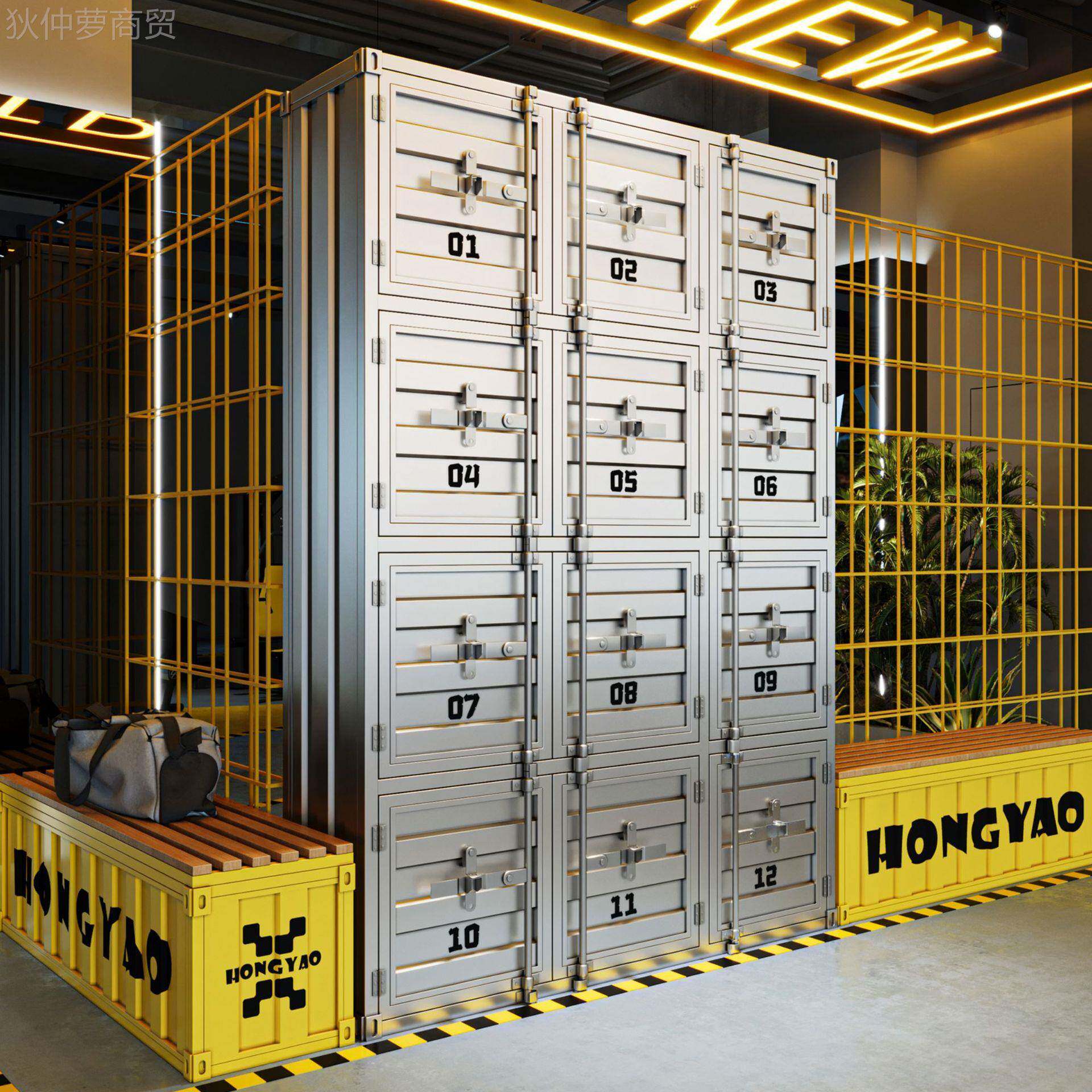 复古美式工业风GVV展示柜件多门收柜纳箱健身更衣超市储物寄存文