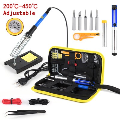 可调温电烙铁焊接工具包15件套装 908 Electric Soldering Iron