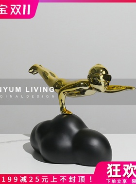 简约现代轻奢创意软装饰品家居样板房间售楼处电视柜.工艺品摆件