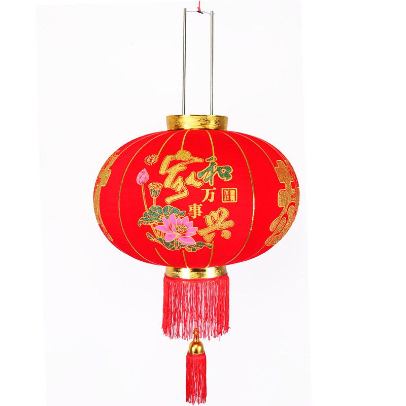 2022大红灯笼植绒布灯笼新年过年春节K节日庆典广告手工阳台灯笼