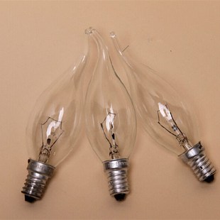 白炽钨丝灯泡25w40W磨砂透明xe27e14螺口尖泡拉尾泡蜡烛水晶灯灯