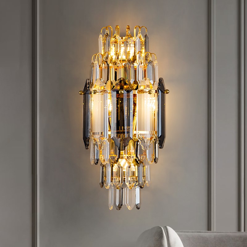 新款客厅水晶壁灯别墅酒r店宴会厅豪华背景墙灯餐厅卧室沙发墙壁