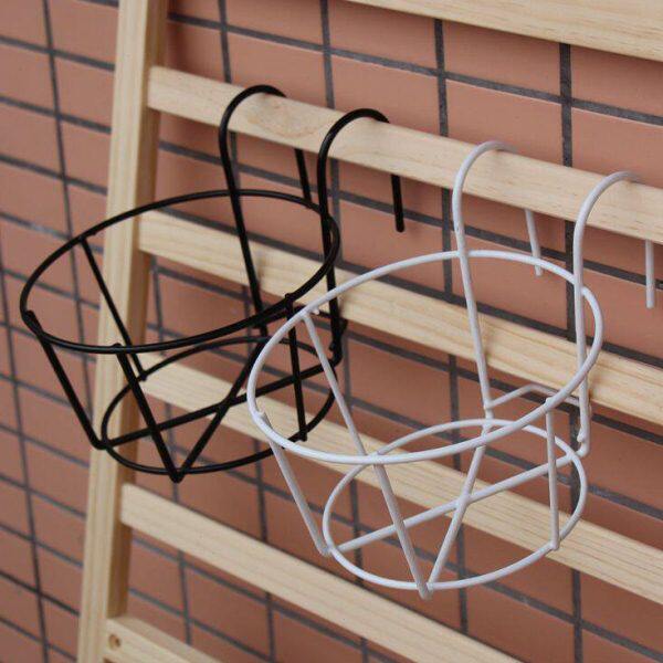 【防锈耐用】壁挂圆形铁框花盆托架花钵挂墙上栅栏篱笆专用铁花架