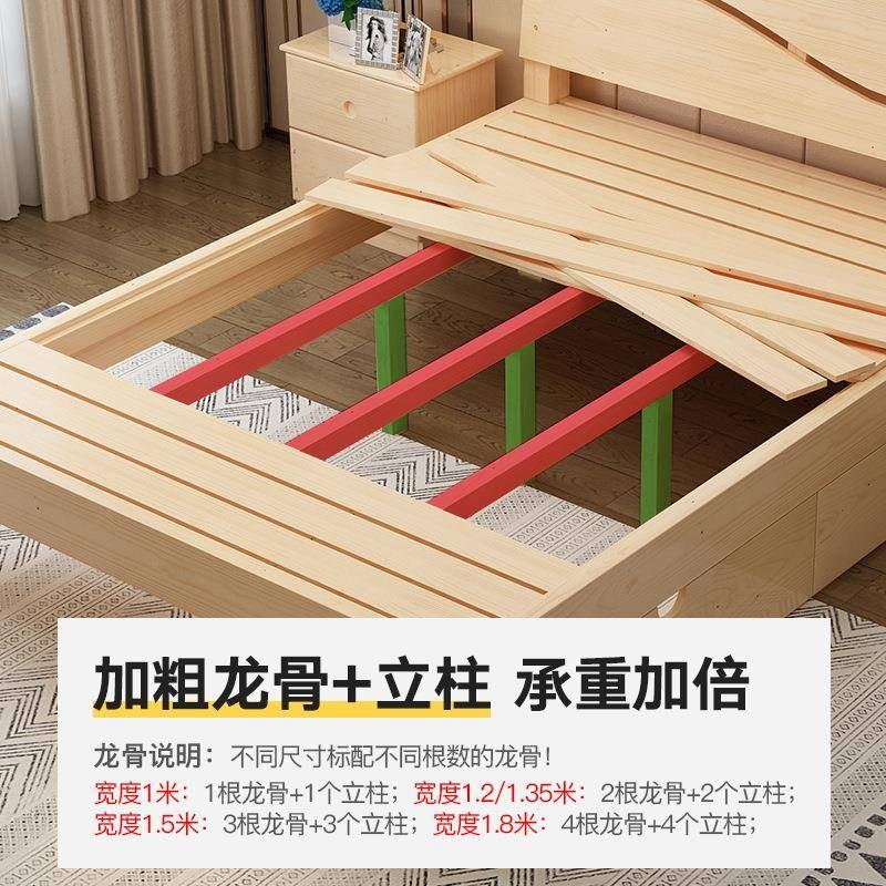 实床18双人床出租房现代简约1YII.5米主卧经济m型1.木2米儿童.床