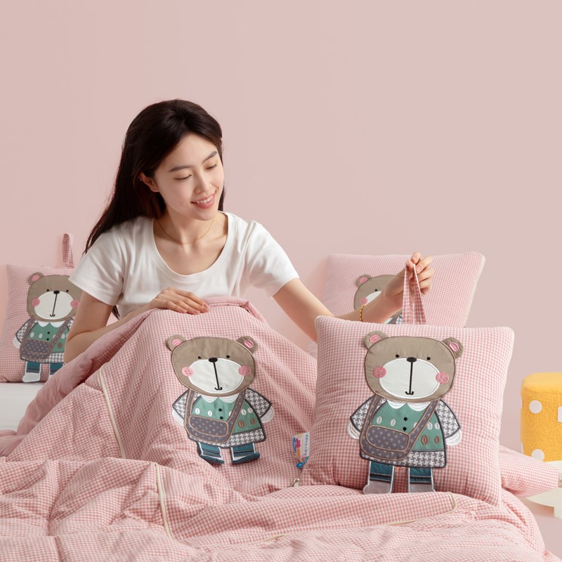 全棉抱枕被子两用午休靠枕办公室午睡枕头空调毯子二合一车载加厚