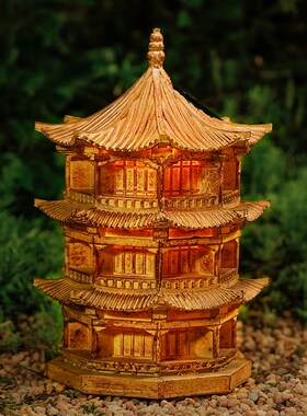 太阳能佛塔灯花园摆件装饰吊件挂饰中式古风庭园造景送礼景观
