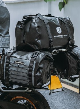 洛克兄弟摩托车后座包边包防水包机车尾包手提骑士U包摩旅骑行装