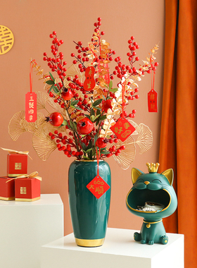 高档发财果摆件客厅玄关乔迁之喜搬家新居礼品新店开业新年装饰品