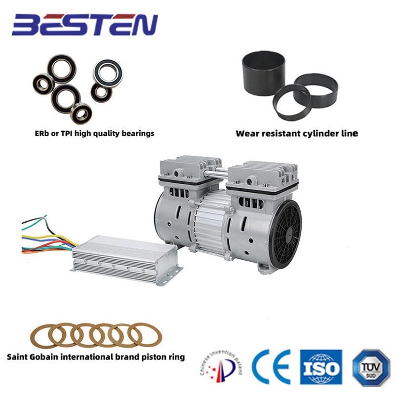 1HP750W直流无油空气压缩机车用打气泵火车直流空压机DC80V72V110