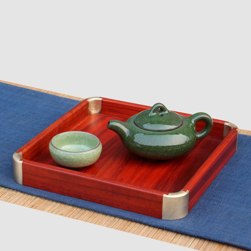 实木红花梨中式简约茶盘茶具茶托红木中式收纳托盘果盘文盘都承盘