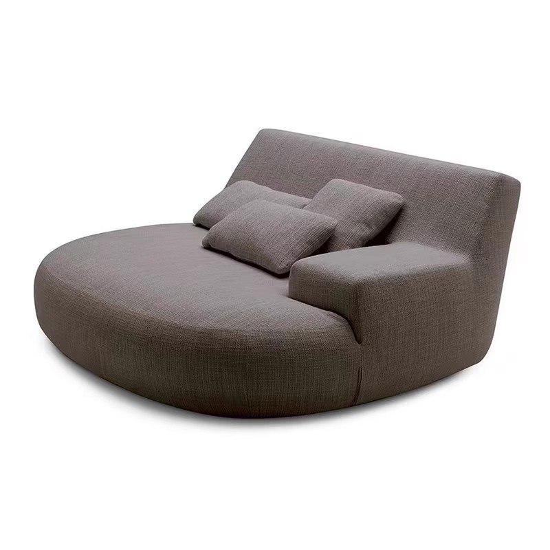 北欧小户型客厅别墅圆形布艺沙发轻奢创意酒店阳台懒人沙发躺卧椅