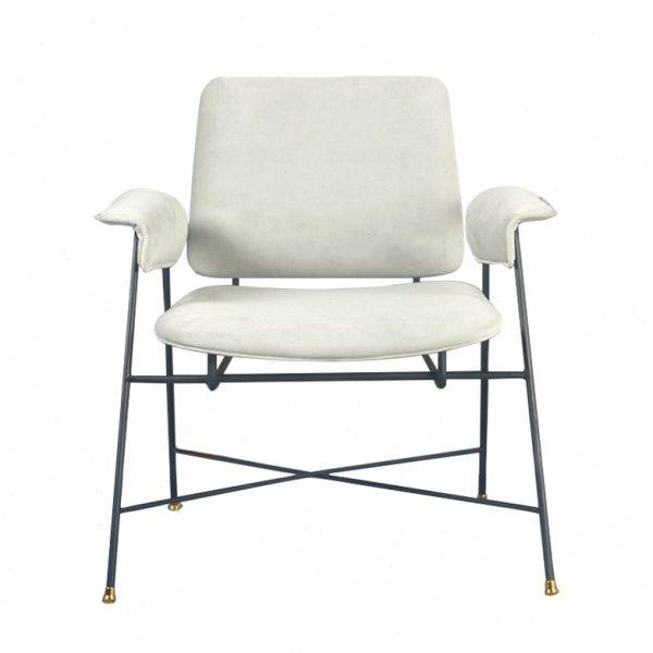 简艺皮布艺五金框架扶手单椅创意经典会议室洽谈椅客厅卧室休闲椅