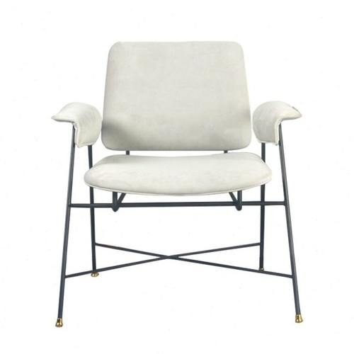 简艺皮布艺五金框架扶手单椅创意经典会议室洽谈椅客厅卧室休闲椅