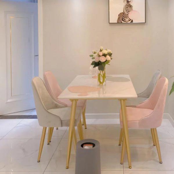 北欧轻奢岩板餐桌椅组合家用小户型现代简约亮面长方形大理石饭桌,住宅家具,岩板餐桌,淘宝优惠券,粉丝福利购,淘宝优惠卷