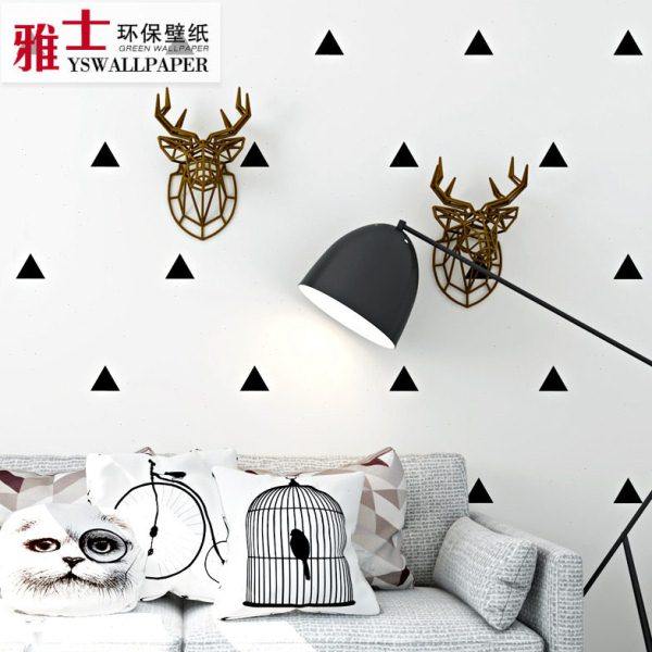 北欧风格墙纸现代简约高档几何房间客厅装饰卧室电视背景墙壁纸