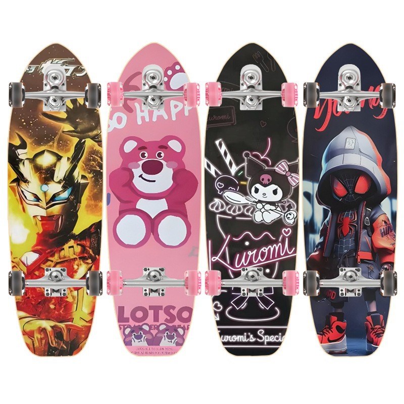 儿童陆地冲浪板免蹬地弹簧桥滑板初学者男女青少年陆冲滑板