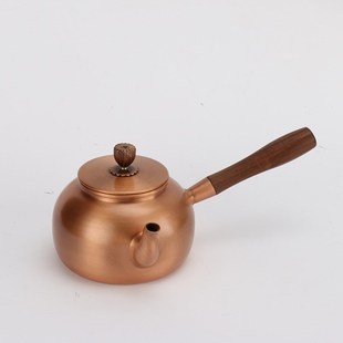 侧把铜壶600ml纯紫铜茶壶