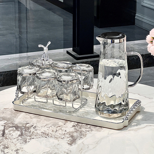 喝水杯子待客水具泡水壶茶杯乔迁礼盒 轻奢高级感玻璃水杯家用套装