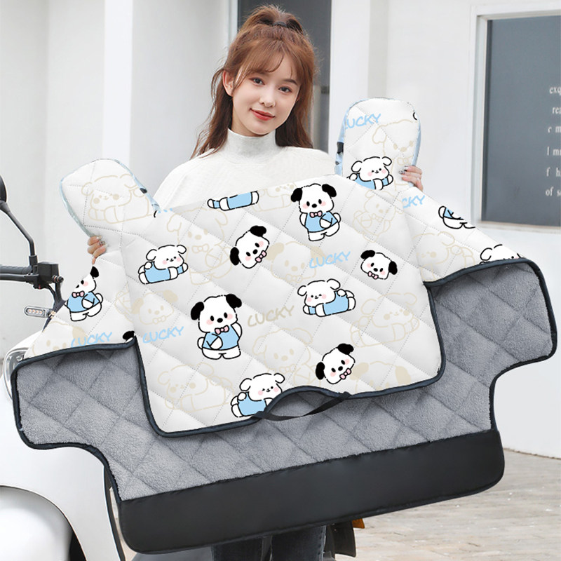 电动车挡风被冬季加绒加厚电瓶机车保暖防风罩四季通用防水冬款