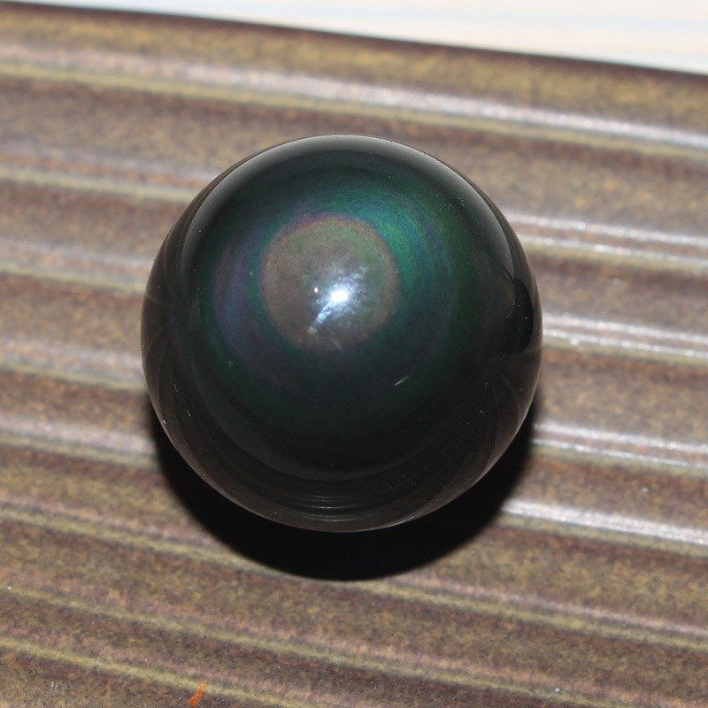 天然黑曜石双彩虹眼散珠 水晶珠子GDIY手工饰品配件材料手链