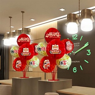 开门红桌面摆件2026马年新年银行厅堂装饰气氛布置柜台纸扇花桌摆