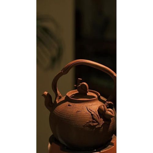 林于凯大师桃子砂挑壶新提梁竹壶朱泥烧水煮茶壶家用煮水壶提梁壶