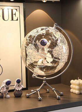 地球仪迷你摆件地球仪摆件轻奢高级感小众宇航员太空人女童12岁男