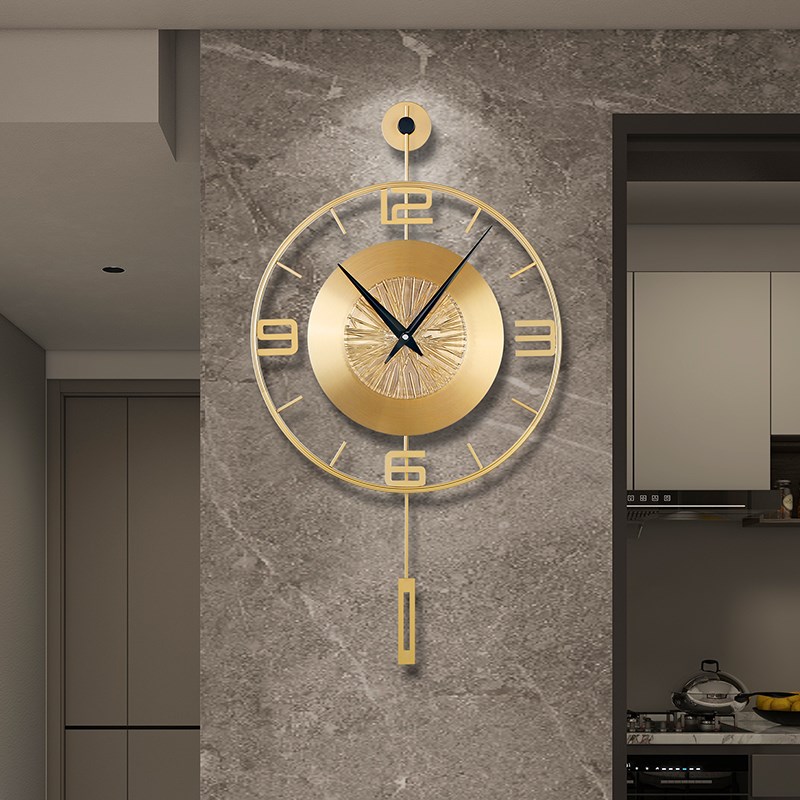 时钟挂钟客厅高级感静音艺术石英钟家用现代简约2025新款创意钟表