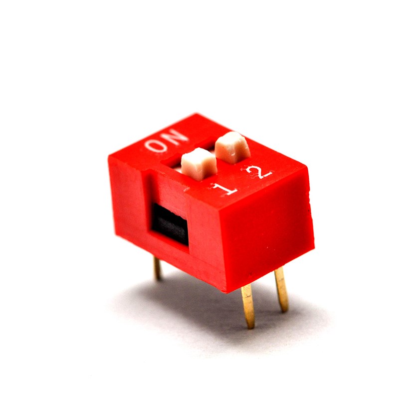 桥田2P 拨码开关 平拨开关 2位 拨动开关 脚距2.54MTM 红色(20只