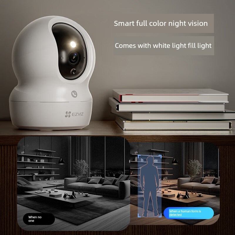 萤石家用室内无线wifi摄像头CP1手机远程对讲360监控摄影头H6C