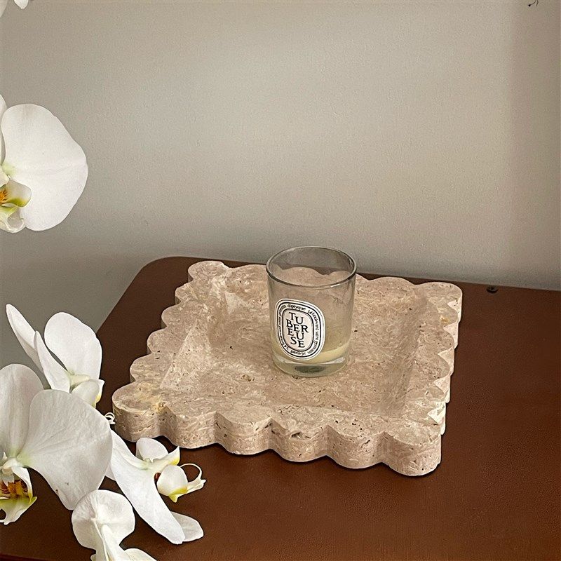 Dream home不规则大理石托盘侘寂风浴室烛台摆件首饰自然洞石托盘,童装/婴儿装/亲子装,儿童装饰手表,淘宝优惠券,粉丝福利购,淘宝优惠卷