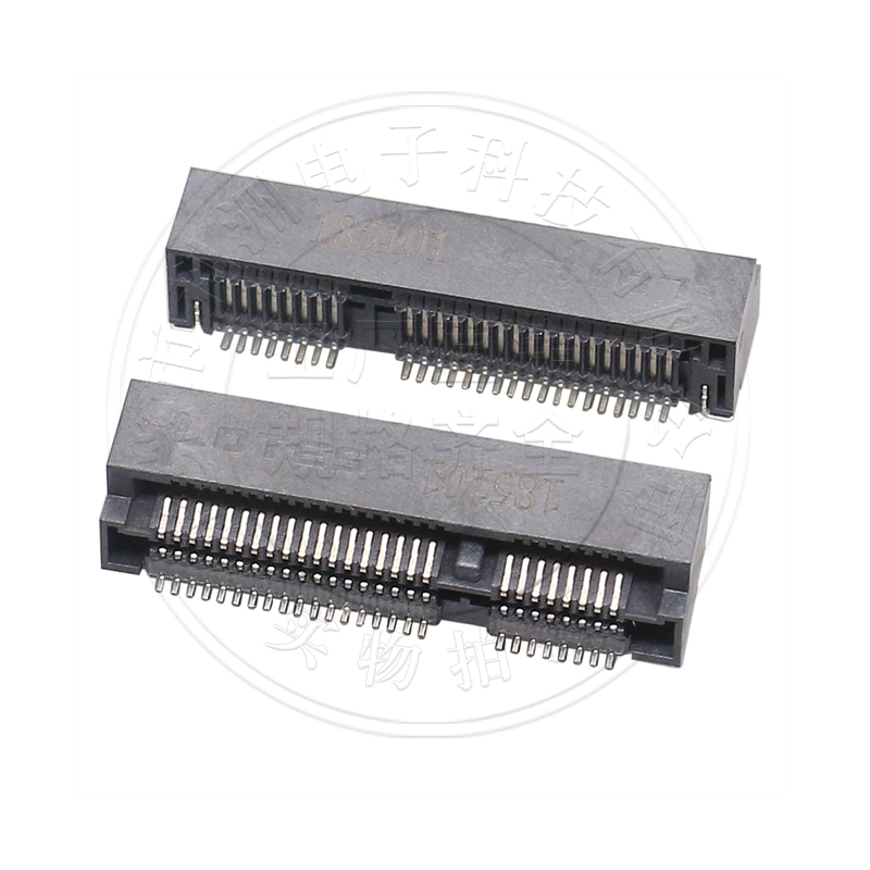 MINI-PCIE-52P PICE连接器 SMT贴片4.0H沉板式 PICE卡槽 接口插座