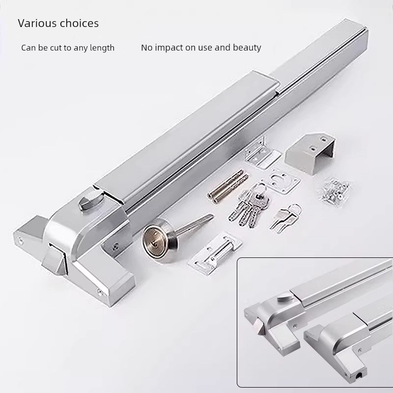 防火门不锈钢锁平推防火门推杆锁逃生锁安全通道锁带报警天地锁