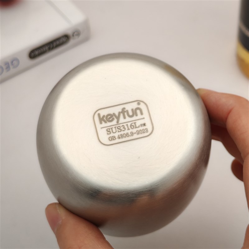 316不锈钢茶杯双层防摔小酒杯子出口加厚白酒杯咖啡杯户外杯露营