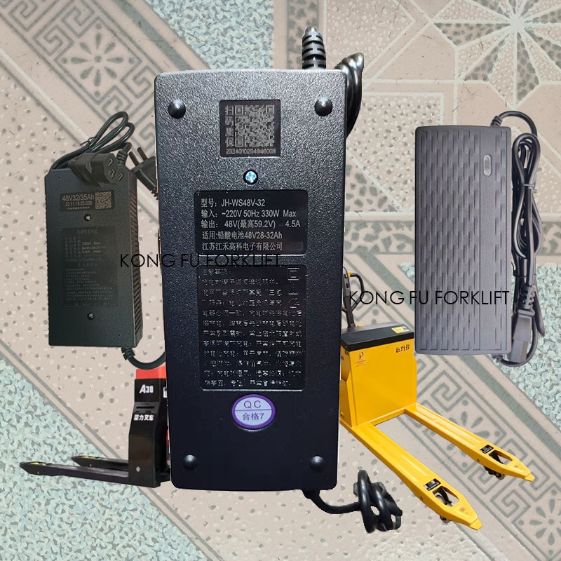 荣力铅酸干电池充电器48V32AH品字头三横插头三竖品插座T字品20AH