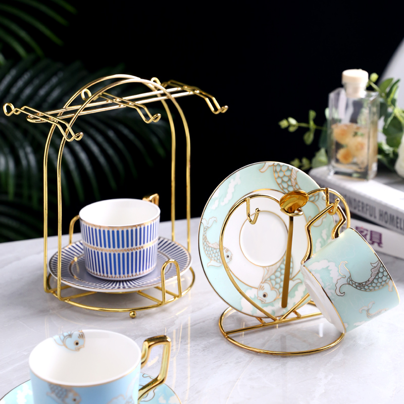 轻奢倒挂沥水杯架家用客厅陶瓷杯子收纳置物架放玻璃水杯架子