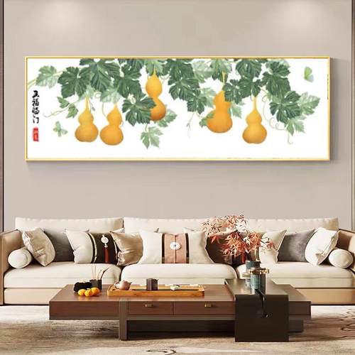 十字绣2025新款中式五福临门葫芦客厅玄关手工绣清新小件自己刺绣