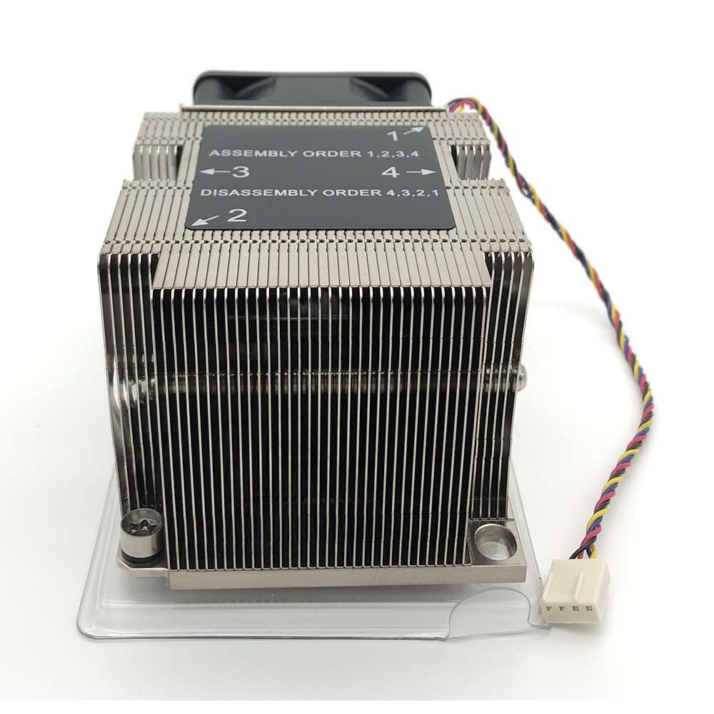 适用LGA3647长方形2U3热管主动CPU服务器金钱豹散热器温控风扇