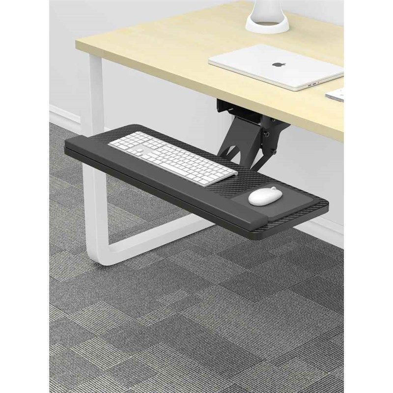 键盘托架人体工学桌下抽屉滑轨鼠标托盘办公电脑桌面延伸旋转支架