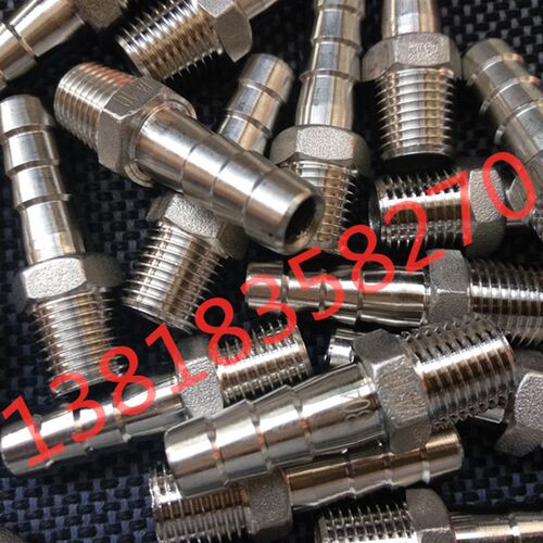 316不锈钢六角宝塔接头3分-8防腐4分1/2-15软管皮接6分1寸倒刺